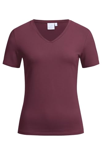 Greiff Größe 3XL Corporate Wear Damen T-Shirt Regular Fit Kurzarm V-Ausschnitt Burgund Rot Modell 6870 von GREIFF