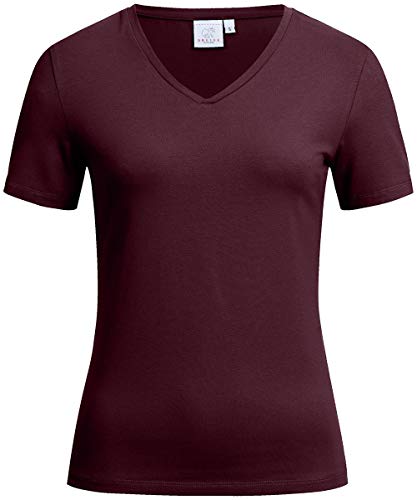 Greiff Größe 3XL Corporate Wear Damen T-Shirt Regular Fit Kurzarm V-Ausschnitt Burgund Rot Modell 6870 von GREIFF