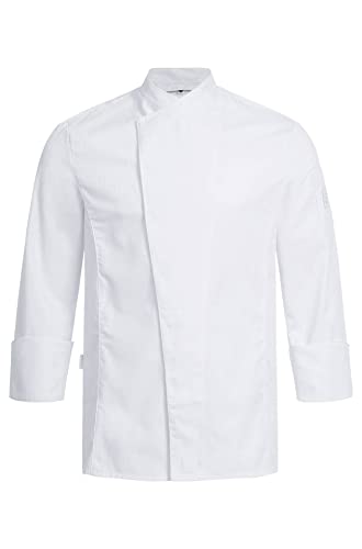 GREIFF Größe 3XL Gastro Moda Herren Cuisine Premium Kochjacke Regular Fit Weiß mit Satinstreifen Modell 5544 von GREIFF