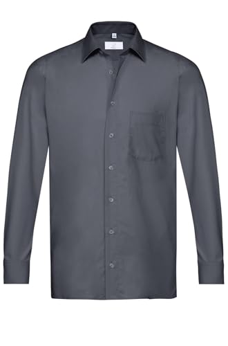 Greiff Größe 41/42 Corporate Wear Basic Herren Hemd Regular Fit Langarm Anthrazit Modell 6665 von GREIFF