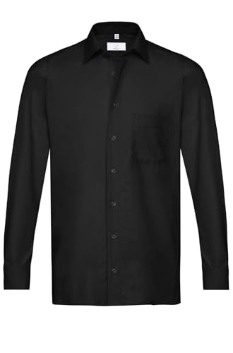 Greiff Größe 41/42 Corporate Wear Basic Herren Hemd Regular Fit Langarm Schwarz Modell 6665 von GREIFF