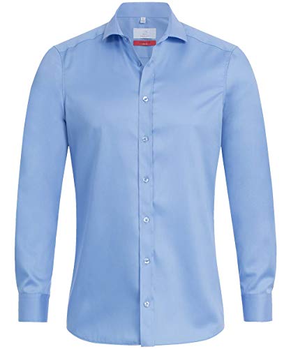 Greiff Größe 41/42 Corporate Wear Premium Herren Hemd Slim Fit Langarm Mittelblau Modell 6763 von GREIFF