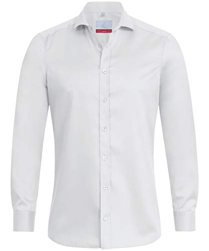 Greiff Größe 41/42 Corporate Wear Premium Herren Hemd Slim Fit Langarm Weiss Modell 6763 von GREIFF
