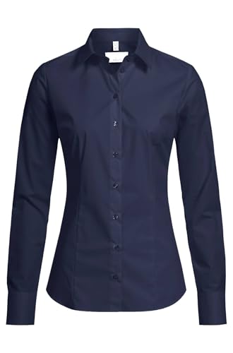 Greiff Corporate Bluse Basic Damen Oeko TEX® Pflegeleicht Marine 42 von GREIFF