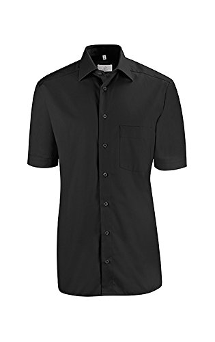 GREIFF Größe 43/44 Corporate Wear Basic Herren Hemd Regular Fit Halbarm Schwarz Modell 6666 von GREIFF