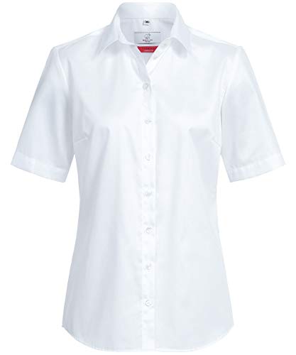 Greiff Größe 44 Corporate Wear Premium Damen Bluse Kurzarm Comfort Fit Weiss Modell 6565 1204 von GREIFF