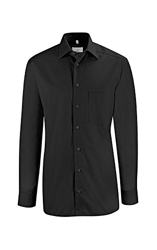 Greiff Größe 45/46 Corporate Wear Basic Herren Hemd Regular Fit Langarm Schwarz Modell 6665 von GREIFF