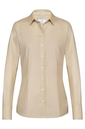 Greiff Corporate Bluse Damen Basic Regular-Fit Beige 46 von Greiff