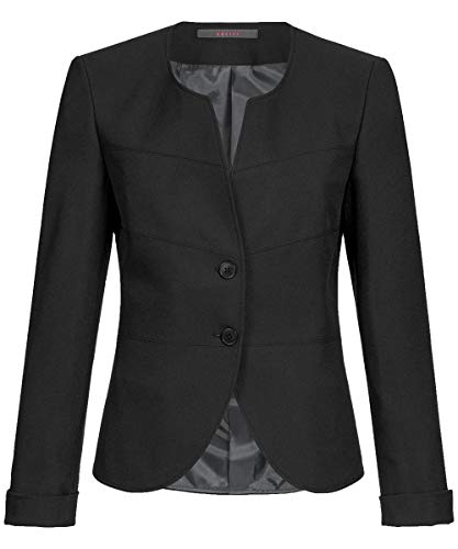 Greiff Größe 46 Gastro Moda Service Damen Blazer Teilungsnähte Rundhals Regular Fit Schwarz Modell 8411 von GREIFF
