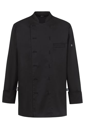 Greiff Gastro Moda Herren Cuisine Premium Kochjacke Regular-Fit Schwarz XXL von GREIFF