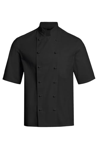 Greiff Gastro Moda Herren Cuisine Basic Kochjacke Kurzarm Regular-Fit Schwarz L von Greiff