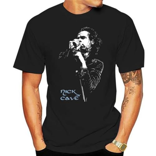 Nick CAVE Microphone Bad Seeds Birthday Party GRINDERMAN T-Shirt Print T Shirt Black L von GRENCODE