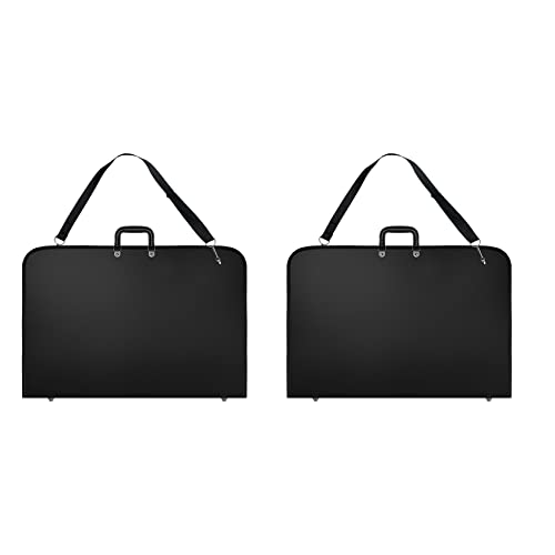 GREOHNMPAW 2X Schwarzer Kunst Portfolio Fall Künstler Trage Tasche Artist Portfolios Case mit Schulter Gurt (19X 14.7X 1.5) von GREOHNMPAW