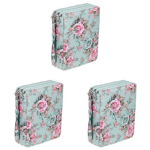 GREOHNMPAW 3X 120 Slot Buntstiftetui mit Fächern Stifthalter für Aquarellstifte (Rosa) von GREOHNMPAW