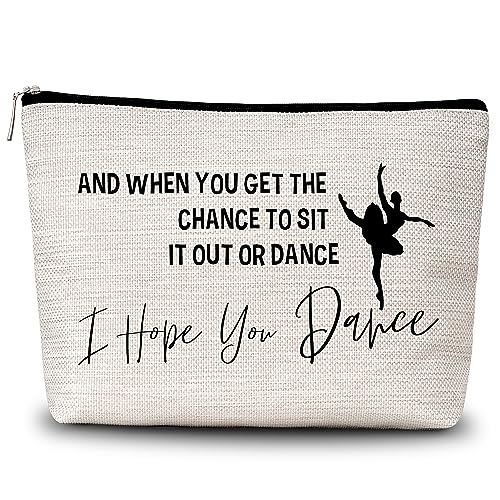 GREOXG Inspirierende Make-up-Tasche für Balletttanzen, "I Hope You Dance" Kosmetiktasche, Tanzlehrer, Geschenke für Tanzliebhaber, Mädchen, Teenager, Frauen - A05 von GREOXG