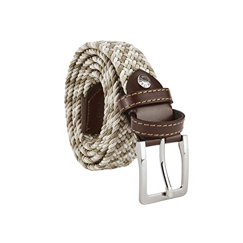 GRESEL Elastischer Geflochtener Gürtel Herren Damen – Flechtgürtel mit Echtleder-Einsätzen, Verstellbar, Stretch Gürtel für Jeans, Hose, Freizeit, Business von GRESEL