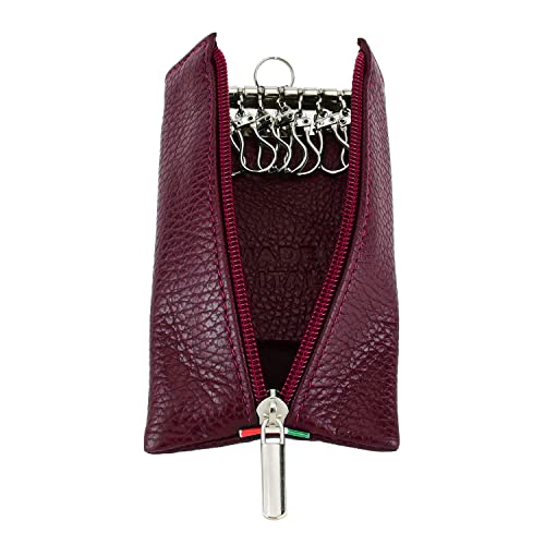 GRESEL Schlüsselanhänger aus echtem Leder mit zentralem Reißverschluss, Made in Italy, für Herren und Damen von GRESEL