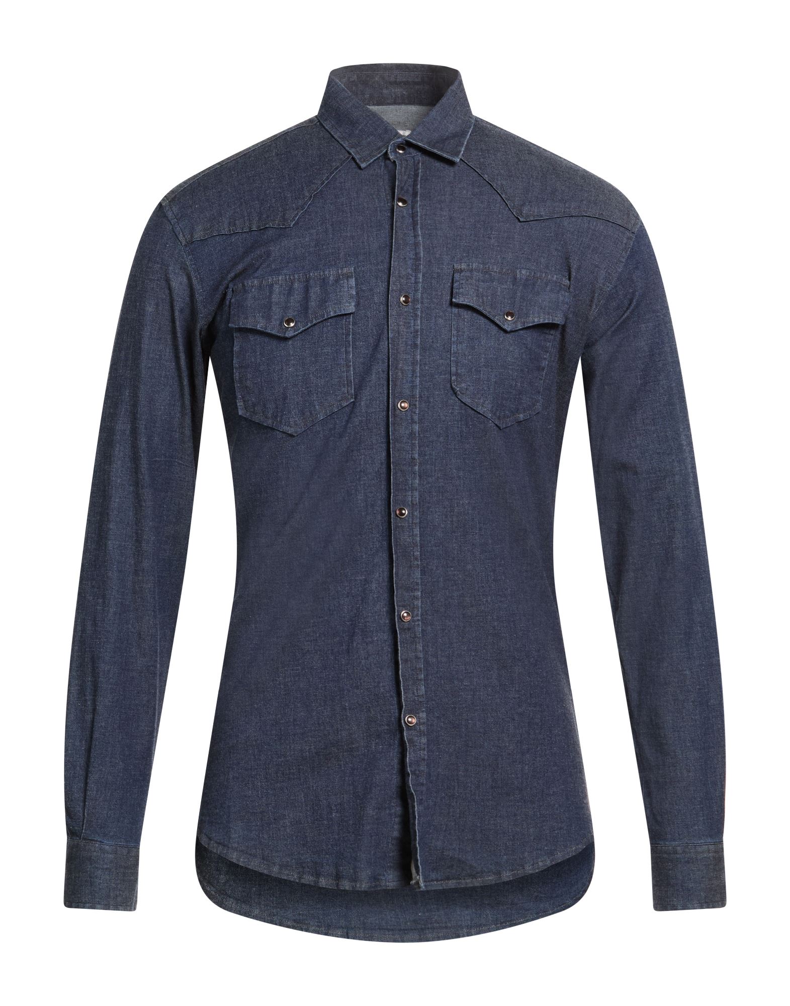 GREY DANIELE ALESSANDRINI Jeanshemd Herren Blau von GREY DANIELE ALESSANDRINI