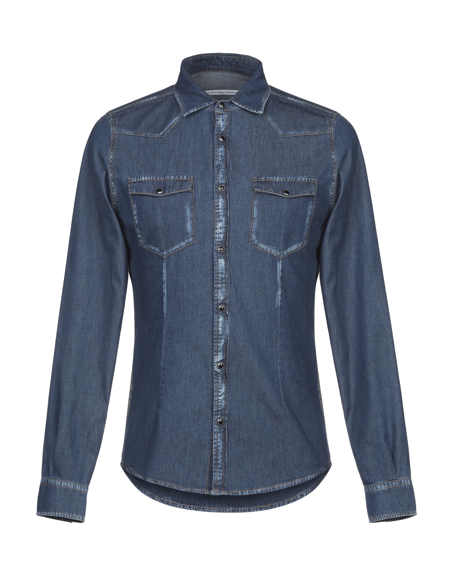 GREY DANIELE ALESSANDRINI Jeanshemd Herren Blau von GREY DANIELE ALESSANDRINI