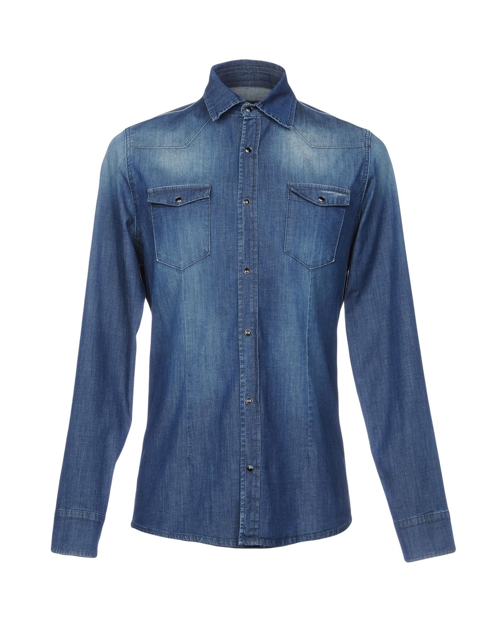 GREY DANIELE ALESSANDRINI Jeanshemd Herren Blau von GREY DANIELE ALESSANDRINI