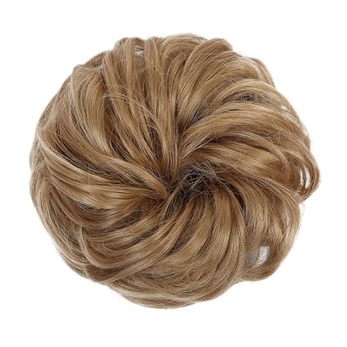 Brötchen Haarteil (1/2 Stück) Dutt-Pferdeschwanz-Haarverlängerungen for Frauen, Mädchen, Kinder, synthetische lockige Donut-Chignon-Haarteile, elastisches Haarband, Hochsteckfrisur, Chignon, flauschig von GRFIT