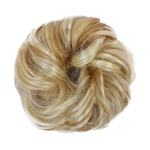 Haarteil Haargummi (1/2 Stück) Dutt-Pferdeschwanz-Haarverlängerungen for Frauen, Mädchen, Kinder, synthetische lockige Donut-Chignon-Haarteile, elastisches Haarband, Hochsteckfrisur, Chignon, flauschi von GRFIT