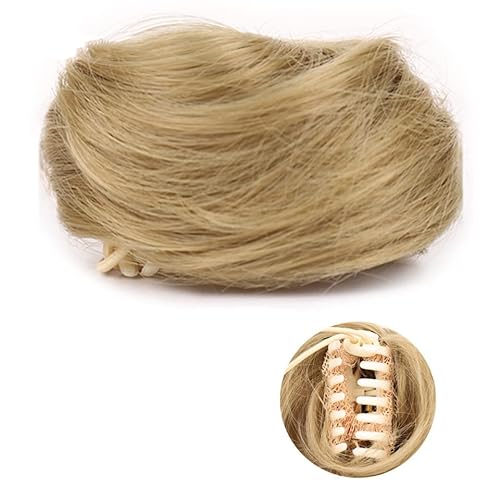 Brötchen Haarteil 1/2 Stück Zubehör Hochsteckfrisur Haarteile for Frauen Mädchen Mini Klaue synthetische lockige gewellte Haarknotenverlängerungen Perücke Clip in Messy & Katzenohren kurz Brötchen Haa von GRFIT