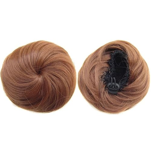 Brötchen Haarteil Chignon-Extensions for Damen, Haarknoten, Kordelzug, Pferdeschwanz-Haarteil, Chignon-Hochsteckfrisur, Clip-in-Scrunchies, Haarteile, synthetisches, glattes Haar Brötchen Haarteil (C von GRFIT