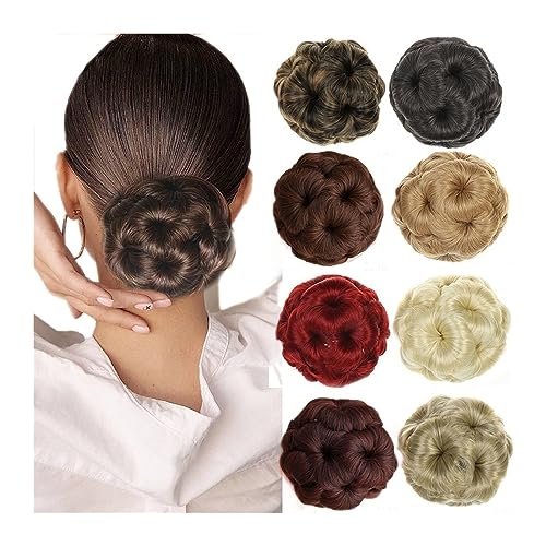 Brötchen Haarteil Synthetischer Haarknoten, Chignon, Clip-in-Pferdeschwanz-Haarverlängerung, Blumen-Stil, Haarknoten, Klaue, Clip-in-Hochsteckfrisur, Pferdeschwanz-Haarteil for Frauen Brötchen Haartei von GRFIT