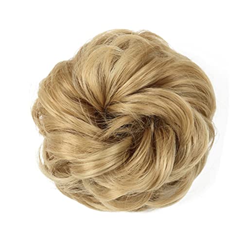 Brötchen Haarteil Synthetischer Haarknoten Curly Messy Bun Scrunchies Chignon Tail Hochsteckfrisur Haarbänder Gummiband Haarteile for Frauen Volume Fringe Fake Brötchen Haarteil (Color : 22H27) von GRFIT