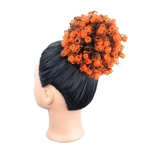 Bun Haarteile Afro Puff verworrene lockige Kordelzug-Pferdeschwanz-Verlängerung for Frauen, synthetische kurze Afro-Locken-Dutt-Haarverlängerung, Clip-in-Haarknoten, Pferdeschwanz-Haarteile Echthaar H von GRFIT