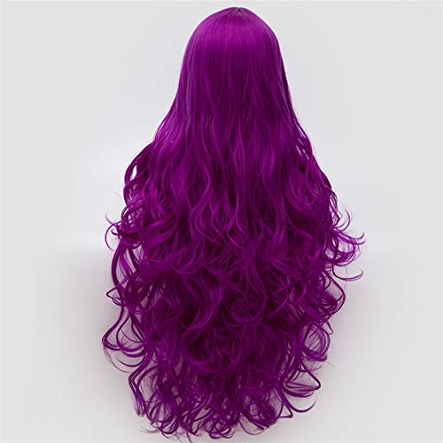 Damen Perücken 30 Zoll lange Cosplay-Perücke for Frauen, gelockt, lila, orange, schwarz, rosa, blau, goldbraun, synthetisches Haar Beauty Ladieshair (Color : 2, Size : 30inches) von GRFIT