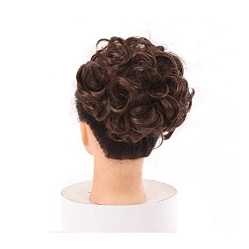 Haarknoten Kurze, unordentliche, lockige Haarkämme, Clip-in-Pferdeschwanz, Haargummi, Chignon-Dutt-Verlängerung, synthetische Hochsteckfrisur-Haarteile, Haartablett, Pferdeschwanz-Haarteil for Frauen von GRFIT