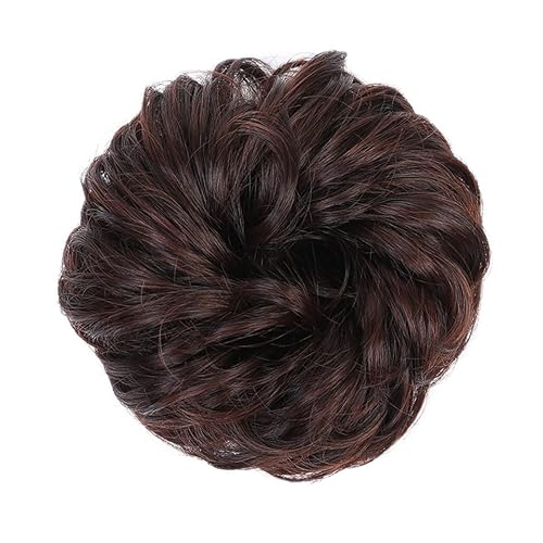 Haarteil Haargummi (1/2 Stück) Dutt-Pferdeschwanz-Haarverlängerungen for Frauen, Mädchen, Kinder, synthetische lockige Donut-Chignon-Haarteile, elastisches Haarband, Hochsteckfrisur, Chignon, flauschi von GRFIT