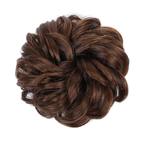 Haarteil Haargummi (1/2 Stück) Dutt-Pferdeschwanz-Haarverlängerungen for Frauen, Mädchen, Kinder, synthetische lockige Donut-Chignon-Haarteile, elastisches Haarband, Hochsteckfrisur, Chignon, flauschi von GRFIT