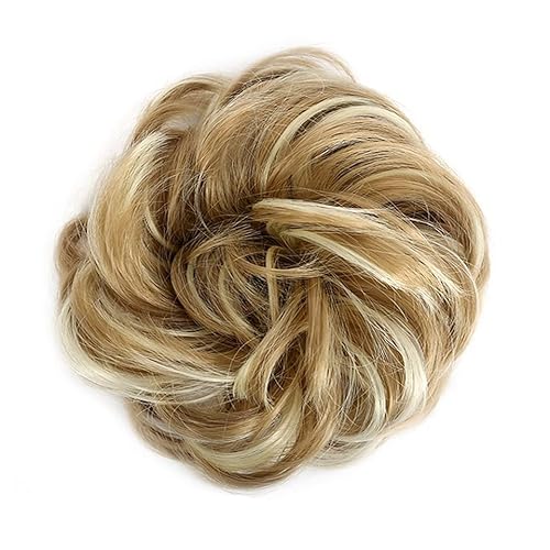 Haarteil Haargummi (1/2 Stück) Dutt-Pferdeschwanz-Haarverlängerungen for Frauen, Mädchen, Kinder, synthetische lockige Donut-Chignon-Haarteile, elastisches Haarband, Hochsteckfrisur, Chignon, flauschi von GRFIT