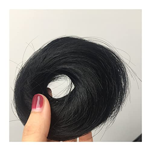 Haarteil Haargummi 1/2PCS Band Pferdeschwanz Scrunchy Haarteil for Frauen Echthaar Dutt Chignon Unordentliche Dutt Haarteile Donut Chignon mit elastischem Gummi Haarteil Hochsteckfrisuren/Haarteile von GRFIT