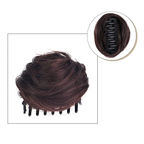 Haarteil Haargummi Clip-In-Pferdeschwanz-Haarteil, Haargummi for Frauen, Non-Remy-Haarklammer, unordentlicher Dutt-Haarteil, lockiges Chignon-Haarknoten-Extensions, brasilianisches Echthaar Haarverlän von GRFIT