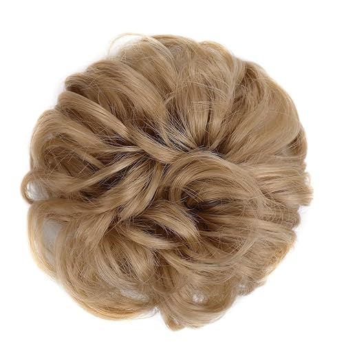 Haarteil Haargummi Donut-Haarknoten for Damen und Mädchen, lockiges gewelltes synthetisches Chignon-Haarteil mit Gummiband, unordentliche Haarknoten-Erweiterungen Haarverlängerung (Color : 4) von GRFIT