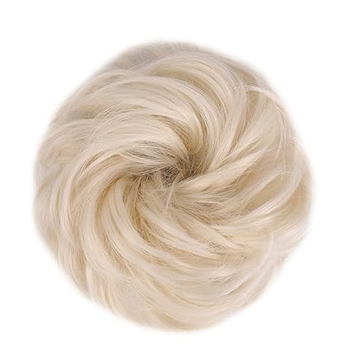 Haarteil Haargummi Donut-Haarknoten for Damen und Mädchen, lockiges gewelltes synthetisches Chignon-Haarteil mit Gummiband, unordentliche Haarknoten-Erweiterungen Haarverlängerung (Color : 60) von GRFIT