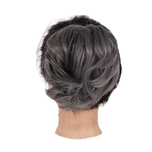 Haarteil Haargummi Synthetisches Donut-Haar mit geradem Pferdeschwanz, unordentlicher Haarknoten, Haargummi, Chignon mit elastischen Haarbändern, Stücke for Haarverlängerungen for Frauen Haarverlänger von GRFIT