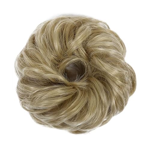 Haarteil Haarverlängerung (1/2 Stück) Dutt-Pferdeschwanz-Haarverlängerungen for Frauen, Mädchen, Kinder, synthetische lockige Donut-Chignon-Haarteile, elastisches Haarband, Hochsteckfrisur, Chignon, f von GRFIT