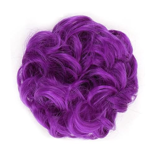 Haarteil Haarverlängerung (1/2 Stück) Dutt-Pferdeschwanz-Haarverlängerungen for Frauen, Mädchen, Kinder, synthetische lockige Donut-Chignon-Haarteile, elastisches Haarband, Hochsteckfrisur, Chignon, f von GRFIT