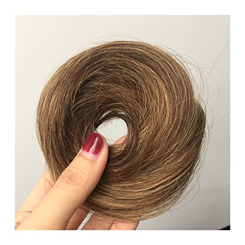 Haarteil Haarverlängerung 1/2PCS Band Pferdeschwanz Scrunchy Haarteil for Frauen Echthaar Dutt Chignon Unordentliche Dutt Haarteile Donut Chignon mit elastischem Gummi Haarteil Haargummi (Size : 2 Pi von GRFIT