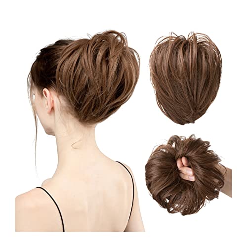 Haarteil Haarverlängerung Glattes Haarknoten Haarteil Synthetische Messy Bun Haargummis mit elastischem Gummiband Hochsteckfrisur Dutt Verlängerung Pferdeschwanz Haarteile for Frauen Haarteil Haargumm von GRFIT