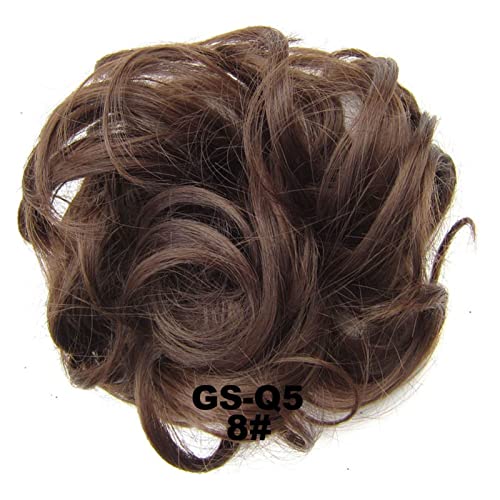 Haarteile Haarknoten 1 Stück Scrunchies-Verlängerung, lockiges, gewelltes, unordentliches, synthetisches, unordentliches Haarknoten-Haar, zerzaustes Hochsteckfrisur-Chignon-Haarteil for Frauen und Mäd von GRFIT