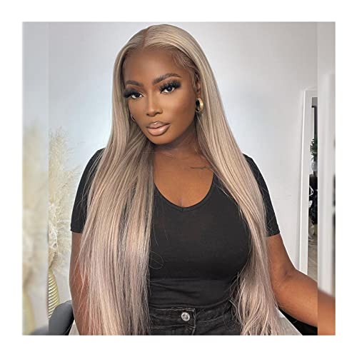 Perücken Highlight #P18/613 Lace Front Perücke Brasilianisches Echthaar 8-32" lange gerade transparente Lace Front Perücke Remy Hair 13×4 Straight Lace Perücke for Frauen Spitzeperücke (Color : 13X4 von GRFIT