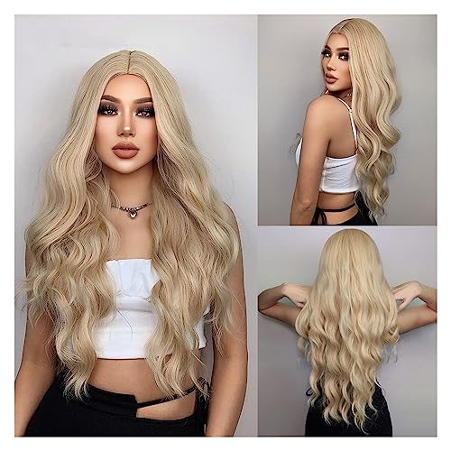 Perücken Natürliche Haar Hitzebeständige Perücken De Mujer Lila Körper Welle Synthetische Perücken for Frauen Lange Cosplay Party Bunte Perücke Für Partys und den täglichen Gebrauch (Color : TB20051- von GRFIT