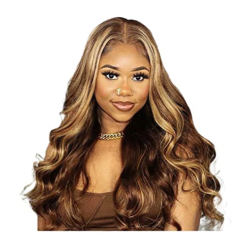 Perücken für Frauen Body Wave Frontal Perücke Highlight Spitze Vordere Menschenhaar Perücken Brasilianisches Haar T-TEIL FARBEN BLONT BLONTTE Spitze Front Perücke 180% Dichte für den täglichen Gebrauc von GRFIT