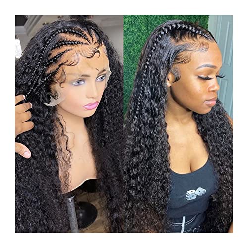 Perücken für Frauen Deep Wave Frontal Perücke Volle Spitze Menschliches Haar Perücken for Frauen Menschliches Haar 8-34 Zoll Tiefwelle Perücke Schwarz Wasser Welle Spitze Front Perücke für den täglich von GRFIT